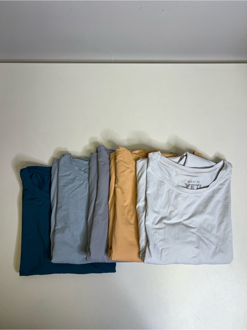 Lot of 5 YETI Ultra Lightweight Crew Neck Sun Shirts Size XL Multiple Colors